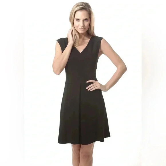 Theory Women Idavia Sleeveless Silk Mini Black Dress‎ Size 4 - Picture 1 of 7